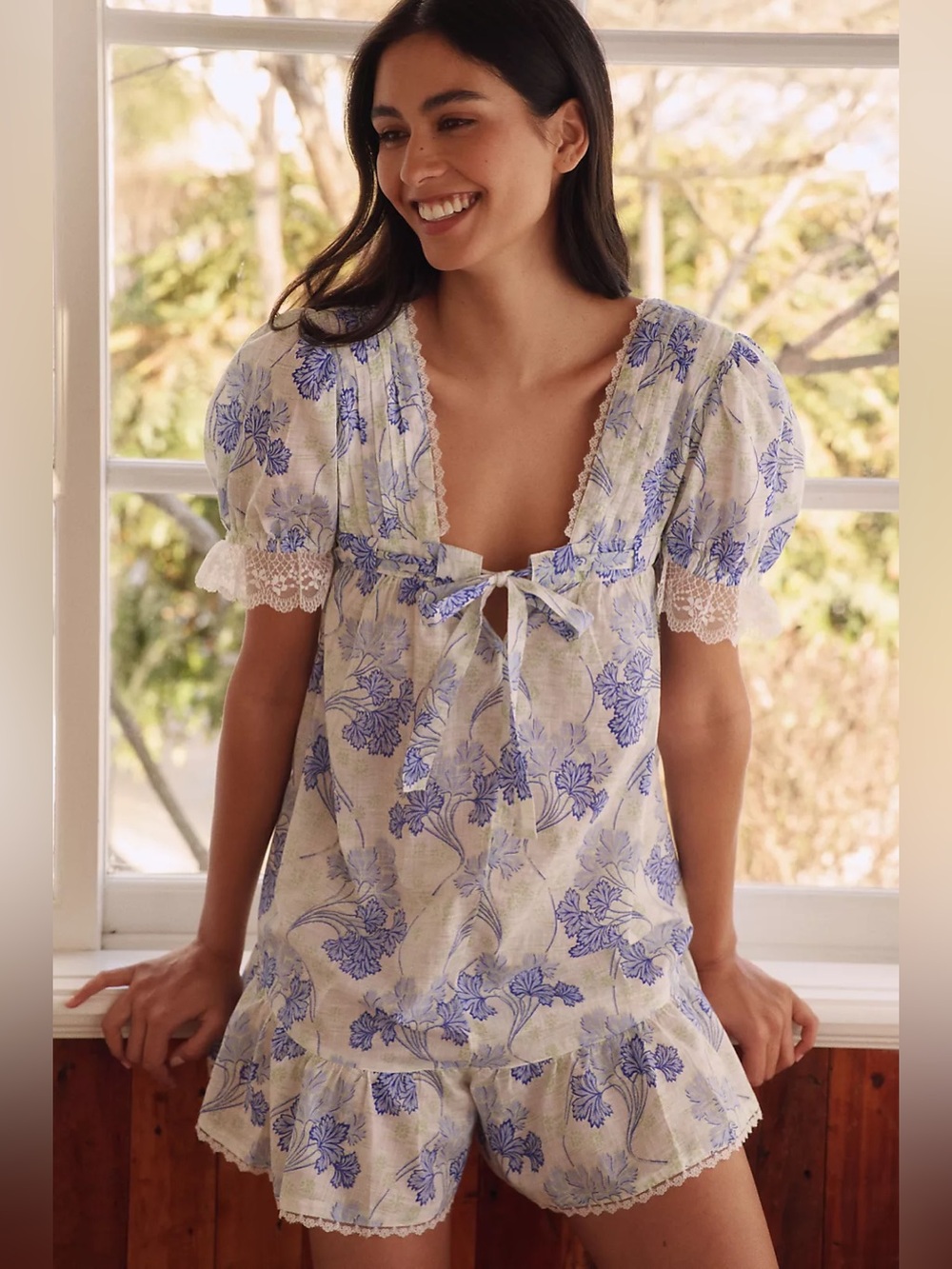 NWT Anthropologie LyreBird Puff Sleeve Romper